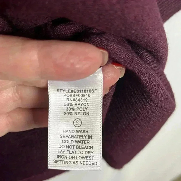 Evolution Womens Cardigan Burgundy S Open Front Long Lines 3/4 Sleeves w/Buttons - Picture 7 of 12